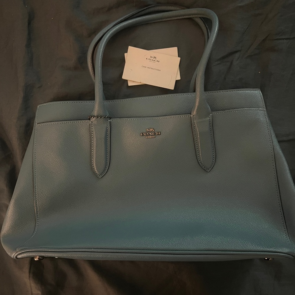 Coach Slate Blue Leather Handbag